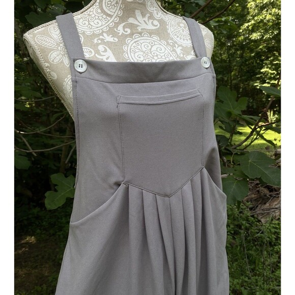 Halara Waffle Knit Pleated Overalls Jumpsuit Mink Brown Adjustable Size L - Picture 10 of 16